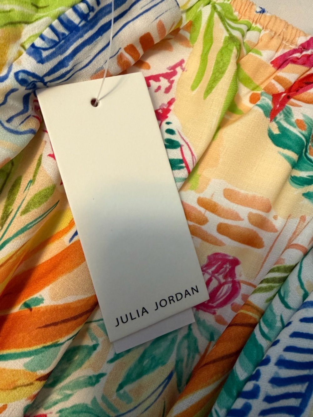 julia jordan Ivory Multicolor Tropical Linen Maxi Dress - Picture 6 of 7